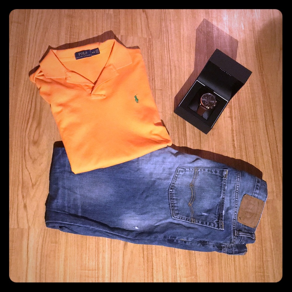 Orange Ralph Lauren polo